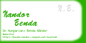 nandor benda business card